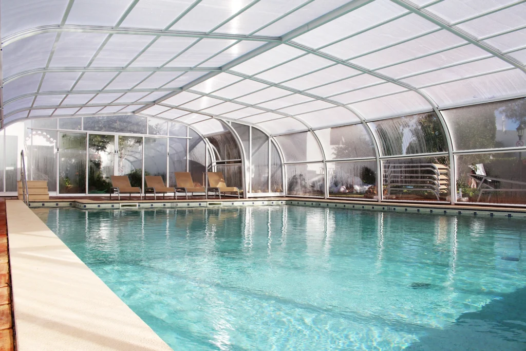 covered heated pool